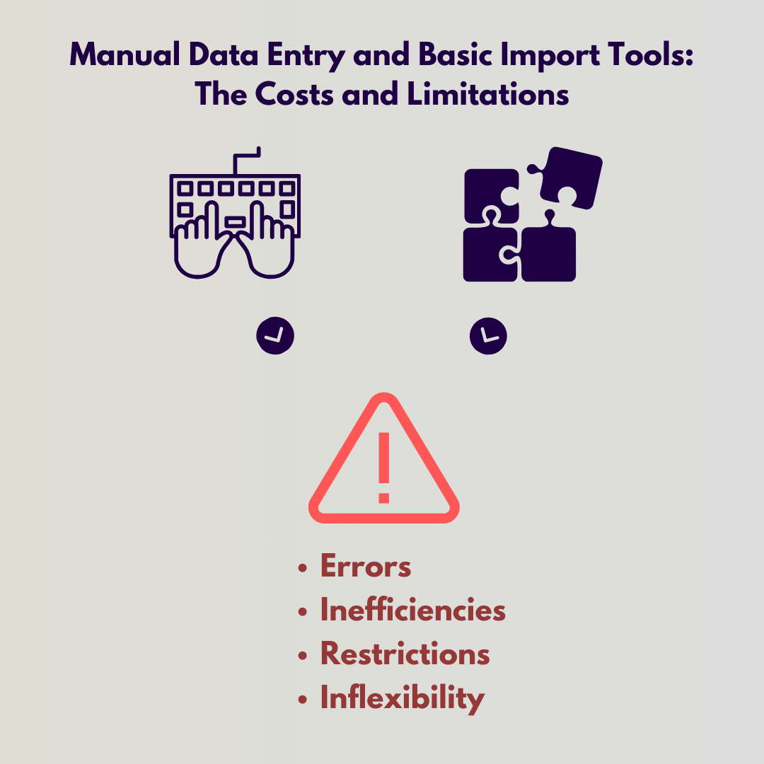 The Costs of Manual Data Entry and Limitations of Basic Import Tools